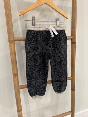 Little Bipsy Black Topographic Joggers with Cream Waistband